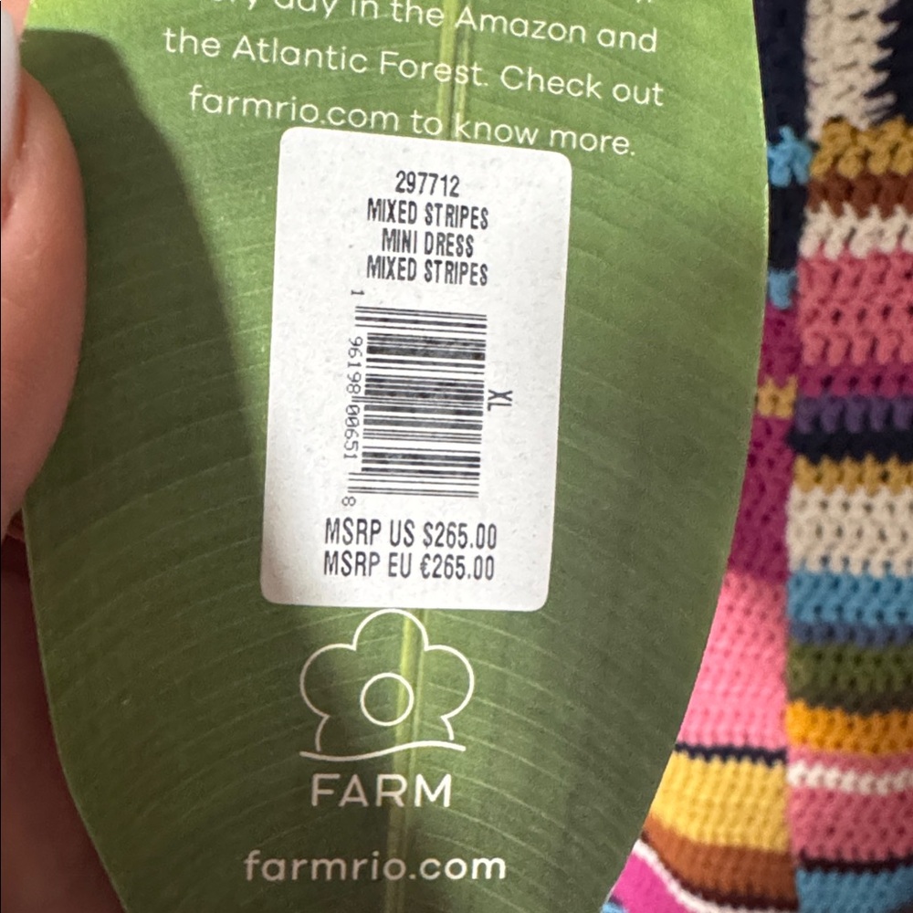 Farm Rio Mixed Stripes Crochet Knit Mini Dress – XL – NWT – Anthropologie - Picture 9 of 12